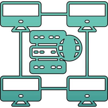 veritabanı sunucu simgesi beyaz arkaplanda izole edildi