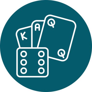 Kumarhane çipleri simgesi taslak biçiminde