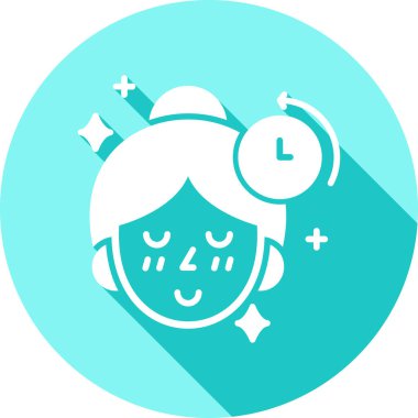 Saat simgesi olan bir kadının vektör çizimi