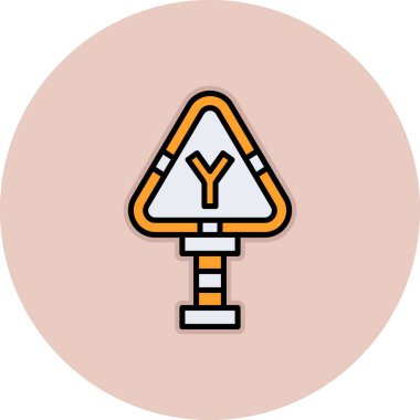 Yol işareti simgesinin vektör illüstrasyonu