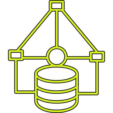 Yeşil ve siyah simgenin vektör illüstrasyonu