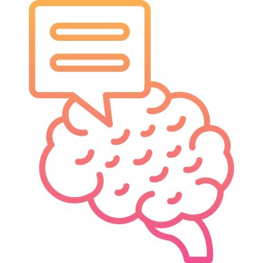 Beyin. Web simgesi basit illüstrasyon