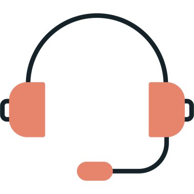 kulaklıklar vektör renk çizgisi simgesi