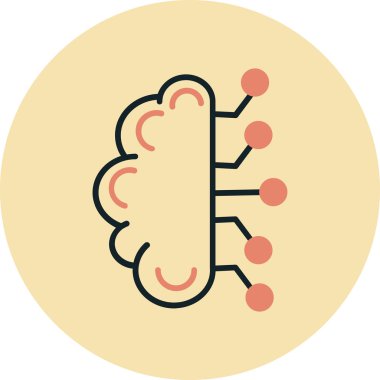 Beyin. Web simgesi basit illüstrasyon