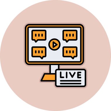 canlı yayın renk çizgisi simgesi