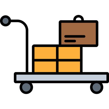 Sepet dağıtım simgesi renk ana hatları vektörü