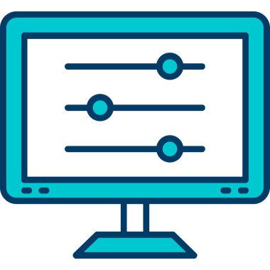 Bilgisayar. Web simgesi basit illüstrasyon