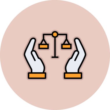 Bir insan el simgesinin vektör illüstrasyonu