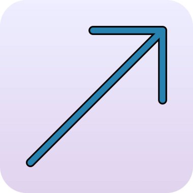 Benzersiz ok işareti vektör çizgisi simgesi