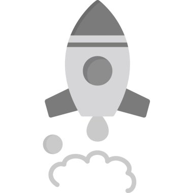 Roket. Web simgesi basit illüstrasyon