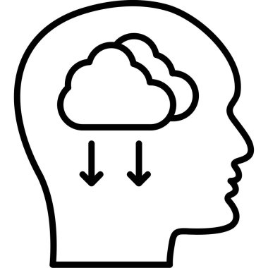 Beyin. Web simgesi basit tasarım