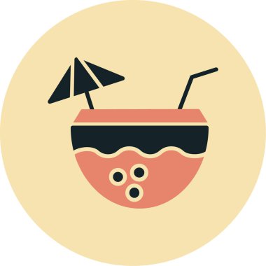 yaz ve seyahat renkli vektör simgesi.