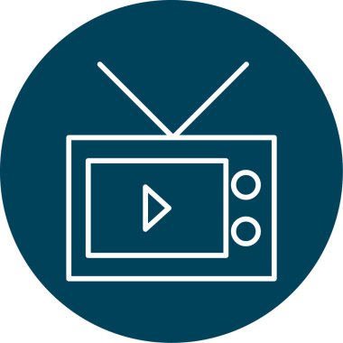 Soyut arka grupta televizyon simgesi izole edildi