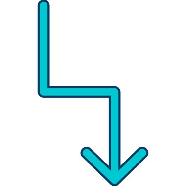 Ok aşağı. vektör simgesi