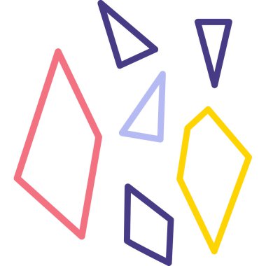 Elmas simgesi seti, modern düz stil