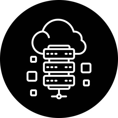 Bulut hesaplama simgesi vektör illüstrasyonu