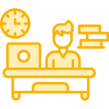 ev simgesi, vektör illüstrasyonu üzerinde çalışıyor