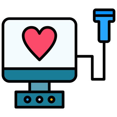 Kalp monitörü vektör simgesi