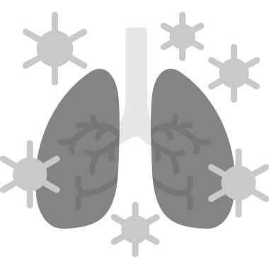 Siyah siluetli insan ciğerleri, vektör çizimi