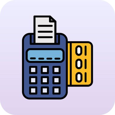 Hesap makinesi ve hesap makinesi vektör simgesi tasarımlı hesap makinesi