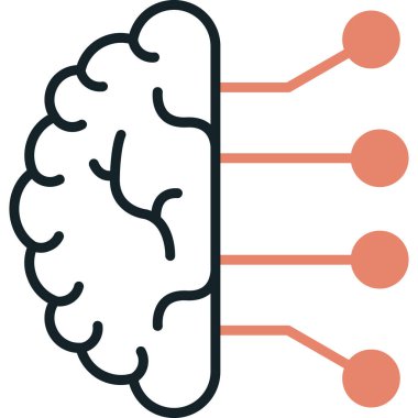 Beyin simgesi, vektör illüstrasyonu