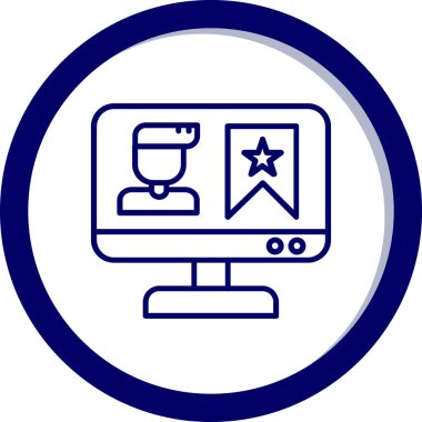 bilgisayar monitörü ikon vektör illüstrasyonu