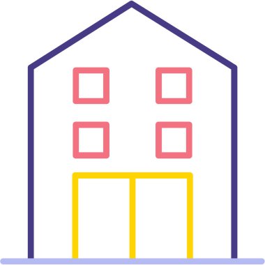 Bina. Web simgesi basit illüstrasyon