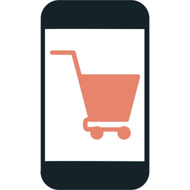 alışveriş vektörü düz renk simgesi