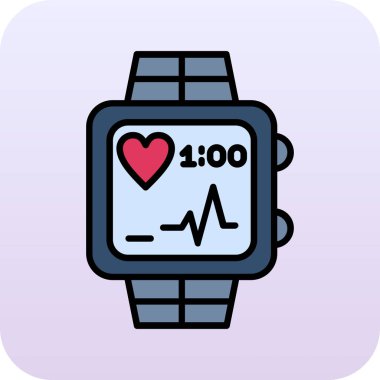 kalp atışı vektör renk çizgisi simgesi