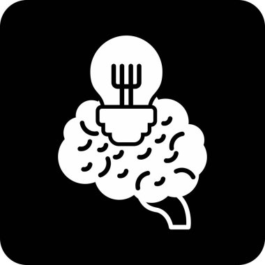 Beyin simgesi, illüstrasyon, beyaz arkaplan üzerindeki vektör