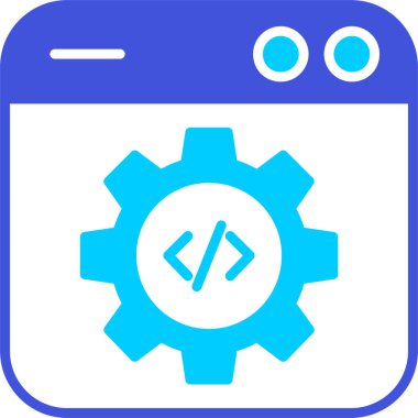 Kodlama simgesi, vektör illüstrasyonu