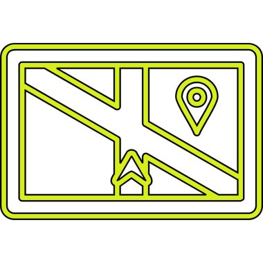 harita simgesi vektör illüstrasyonu