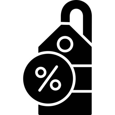 Düz biçimli yüzde indirim simgesi