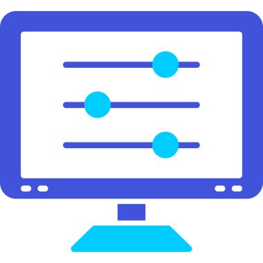 Bilgisayar. Web simgesi basit illüstrasyon