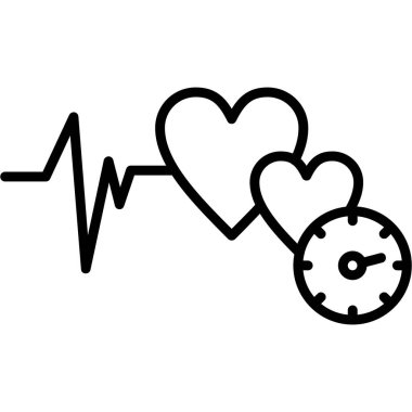 Kalp atışı ve vektör çizimine sahip kardiyogram