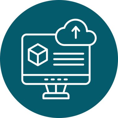 Bulut hesaplama vektör simgesi modern basit illüstrasyon