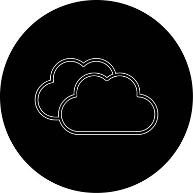 Bulut simgesi soyut arkaplan grubunda izole edildi