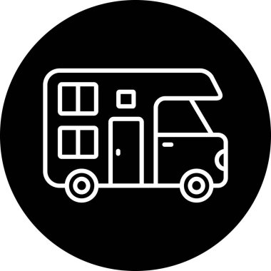 Minibüs Web simgesi basit illüstrasyon