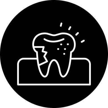 Bir diş simgesinin vektör illüstrasyonu