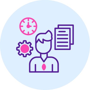 iş yönetimi dairesi simgesi düz stil