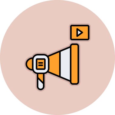 Megafon ikonu vektör illüstrasyonu