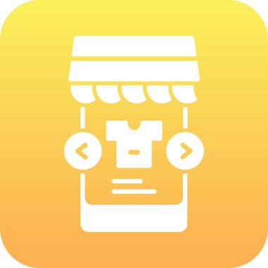 Bir dükkan simgesinin vektör illüstrasyonu