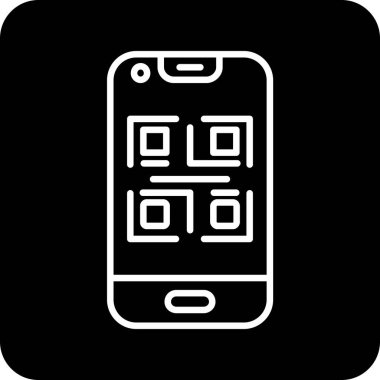 qr kod simgesi vektör çizimi