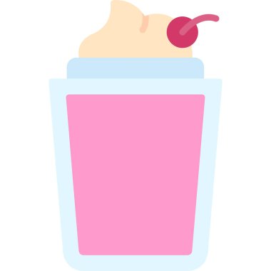 Milkshake. Web simgesi basit illüstrasyon