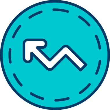 Mavi ve beyaz bir ikonun vektör illüstrasyonu