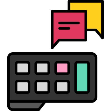 İş yönetimi ikonu. Web için iş yönetimi vektör simgelerinin özet çizimi