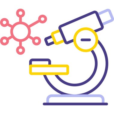 mikroskop simgesi, modern tasarım illüstrasyonu