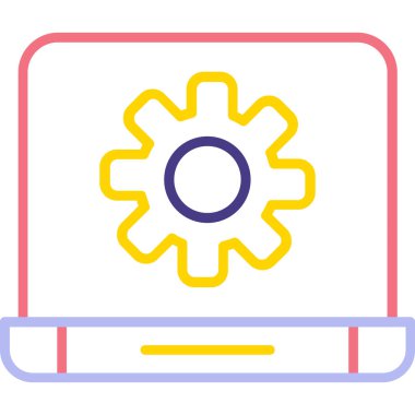 Dizüstü bilgisayar simgesi vektör çizimi