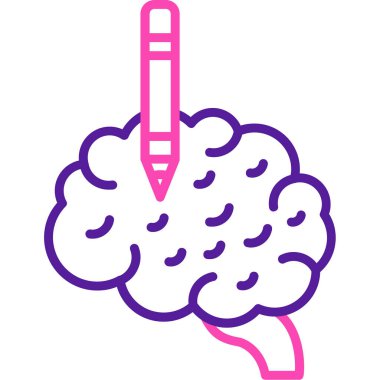 Beyin. Web simgesi basit illüstrasyon