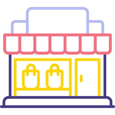 Dükkan. Web simgesi basit illüstrasyon